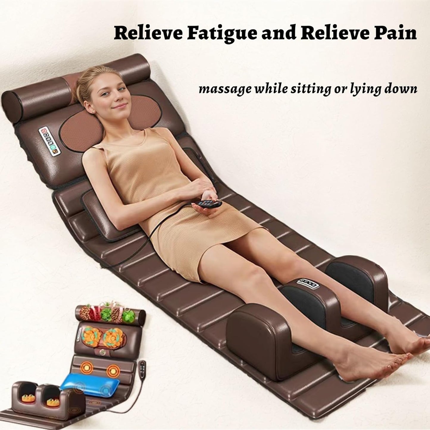 Full Body Massage Mat with Heat Massage Chair pad, Neck Foot Massager , shiatsu
