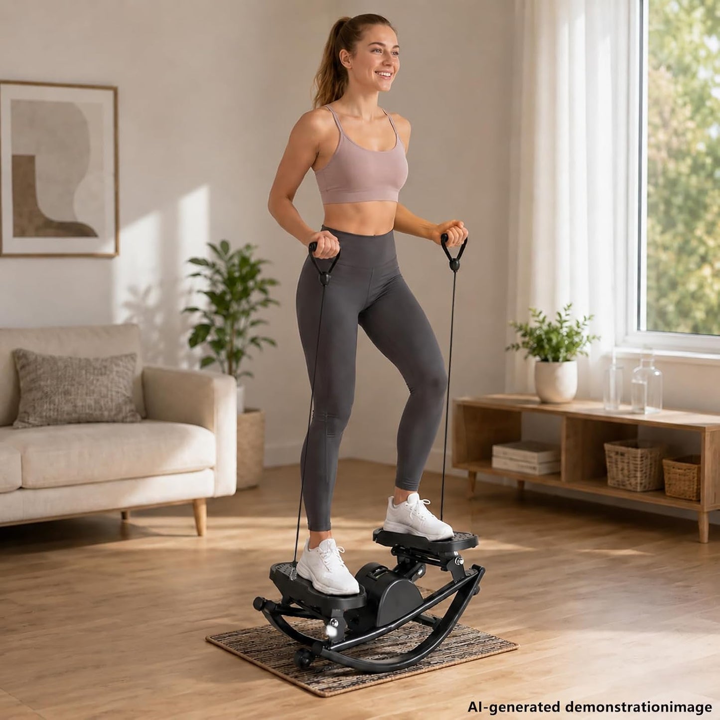 Rock Stepper Step Side-to-Side Lateral Rocking Fitness Stepper with Digital Monitor