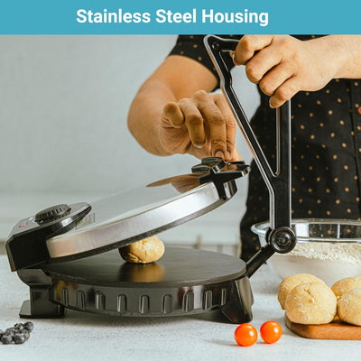 Chapathi Master Non-Stick Roti maker | Flat Bread Maker | Adjustable Temperature Knob | Stainless Steel