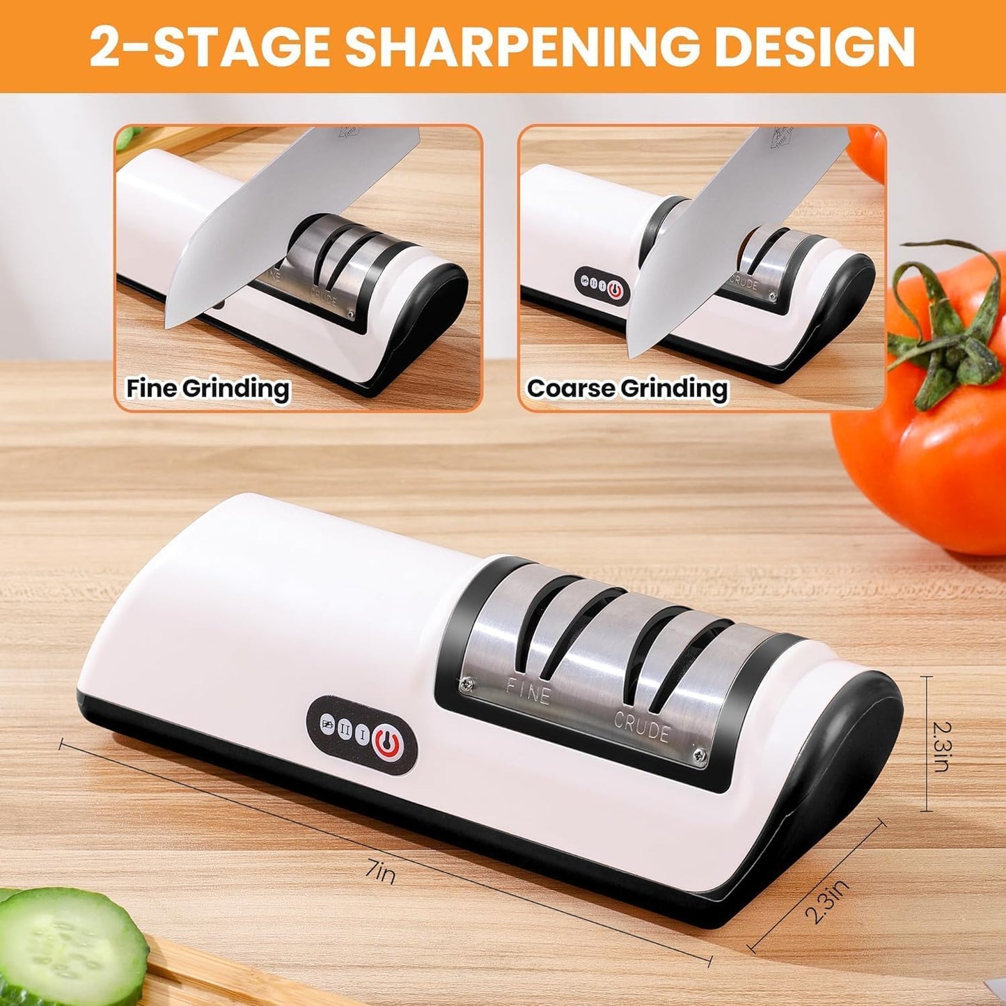 Electric Knife Sharpener, Knife Sharpener Professional 2-Stage Black