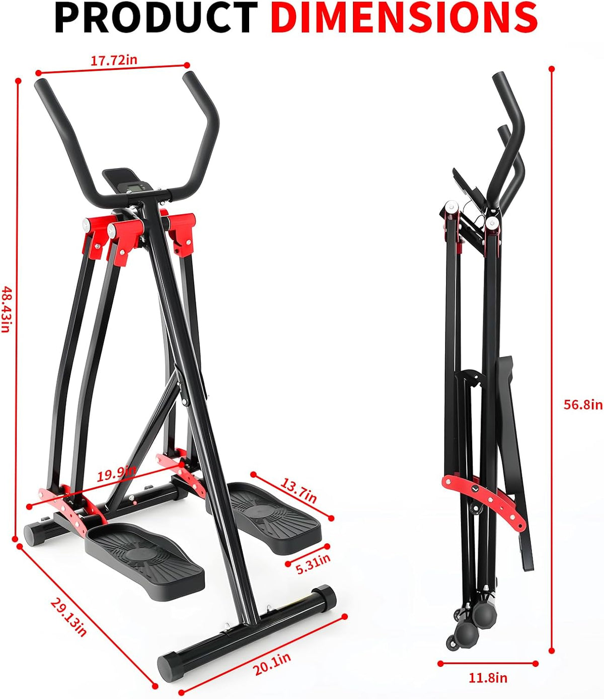 Air Walker Exercise Machine, HOWHAI Space Walker Elliptical Training for Home Gym,