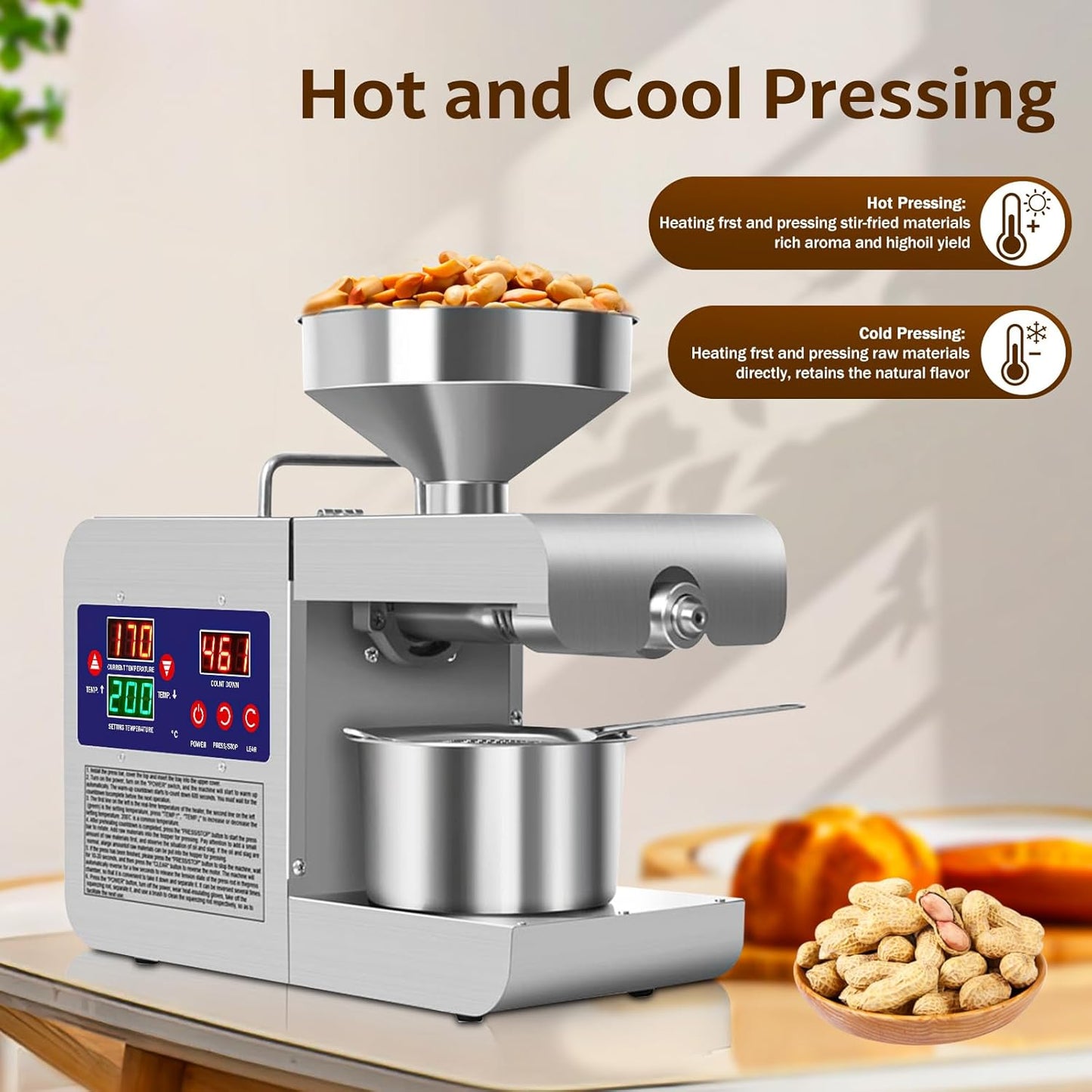 Electric Family/Commercial Healthy Extractor Oil Press Machine