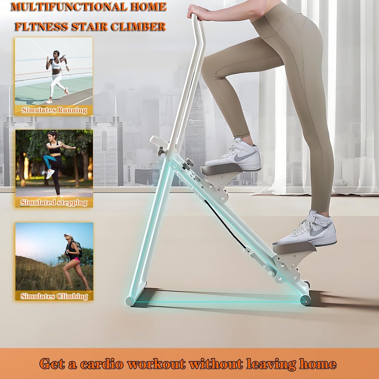 Foldable Stair Stepper, Vertical Stair Climber Exercise Machine