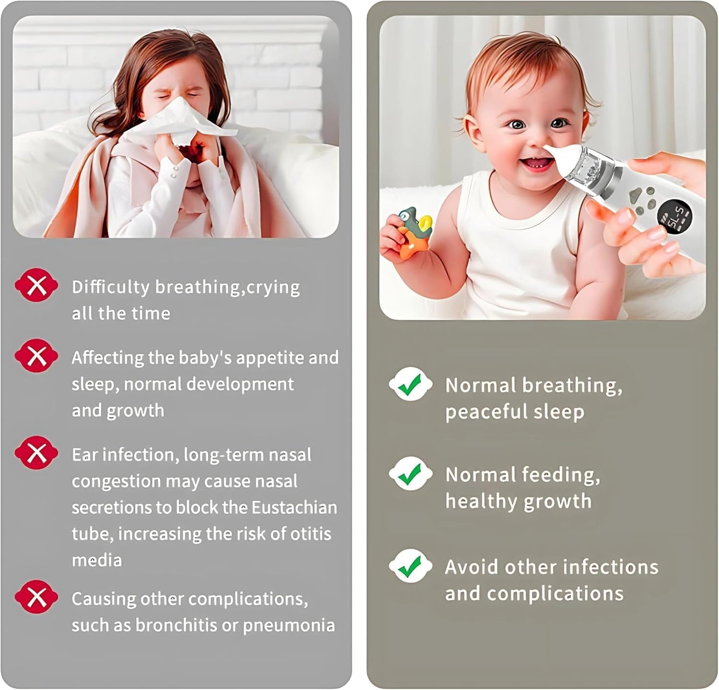 Electric Baby Care nosal aspirator Device, Rechargeable