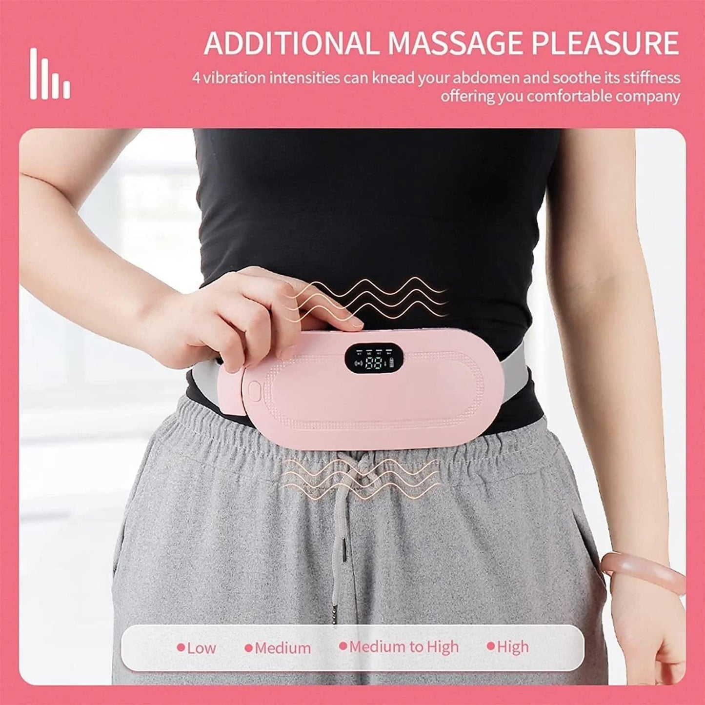 Portable Heating Pad, Period Heat Belt with 3 Temperature Adjustable