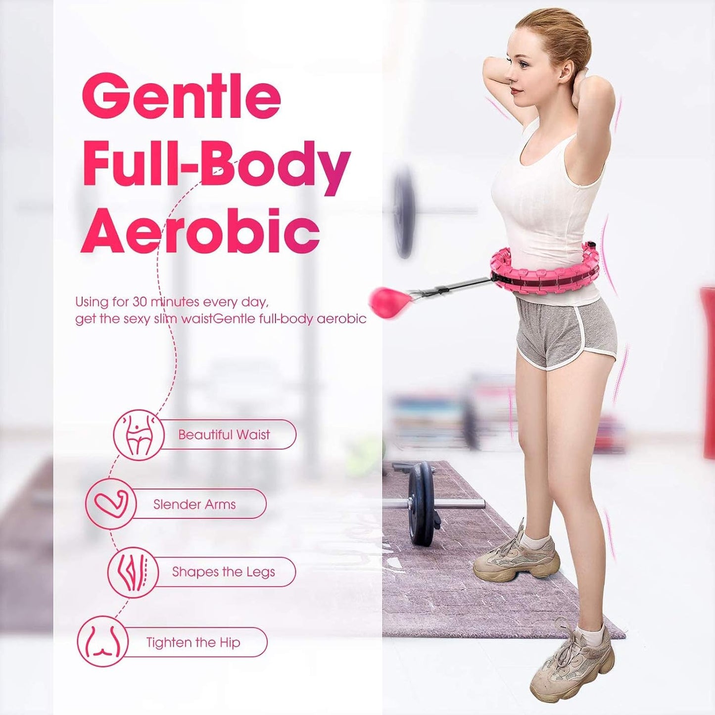 Weighted Hula Hoop for Adults and Kids, Adjustable Size