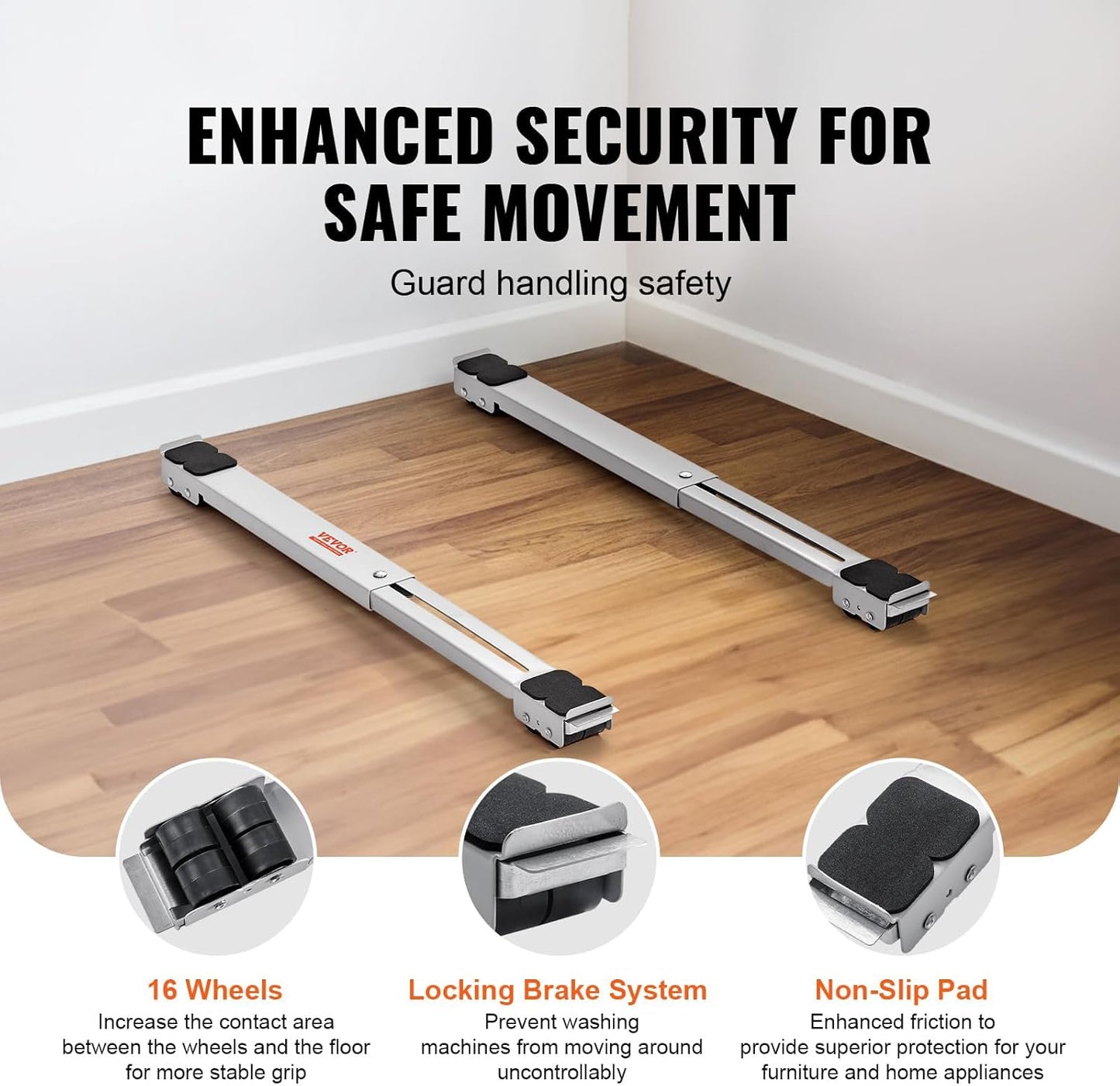 2PCS Heavy-Duty Adjustable Appliance Roller Stand (Supports 200KG+)