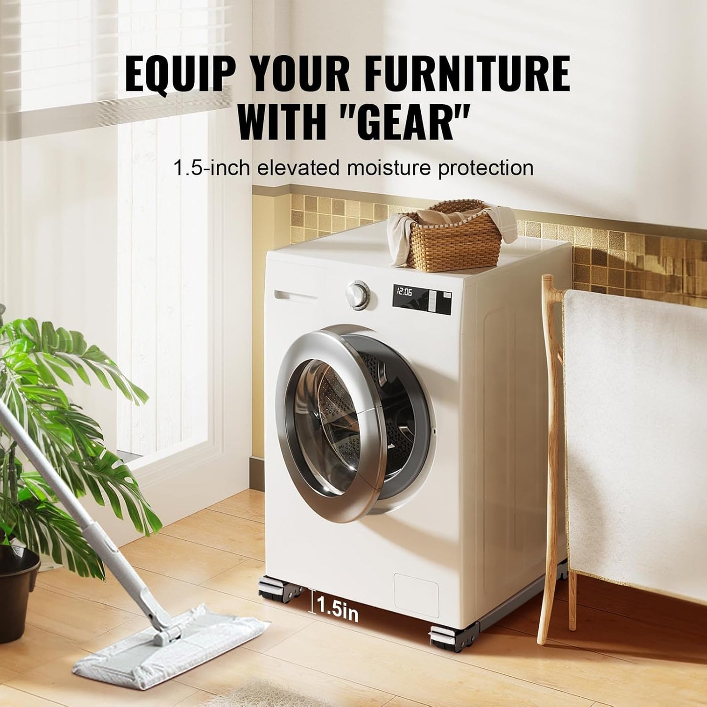 2PCS Heavy-Duty Adjustable Appliance Roller Stand (Supports 200KG+)