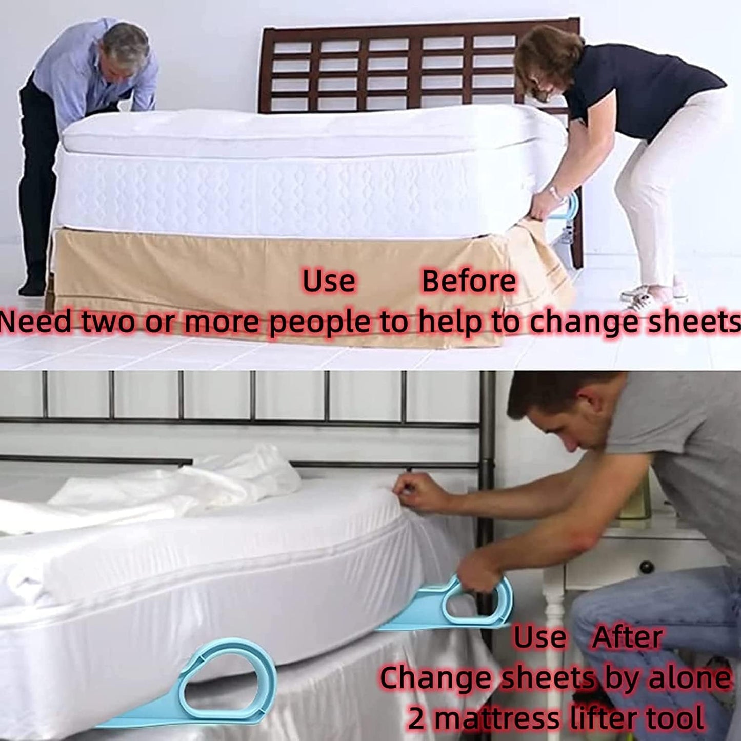 Set of 2pcs Bed Mattress Lifter, Mattress Wedge Elevator