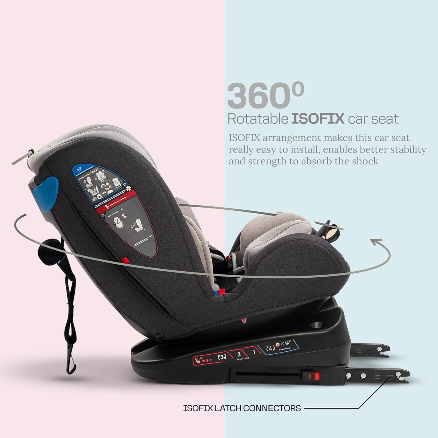 Kidilo Convertible Car Seat for Baby 0 to 12 up to 30kg