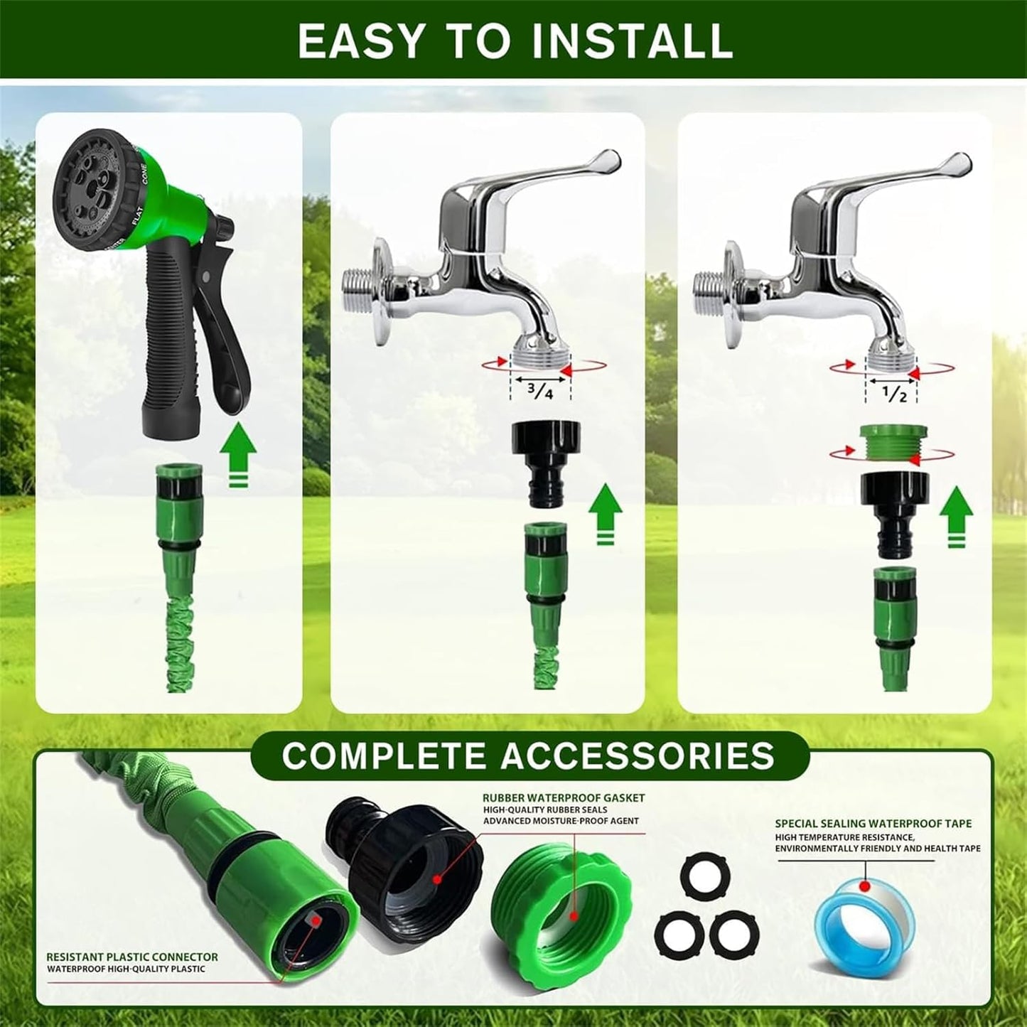 Expandable Garden Hose Pipe 50M (Durable)