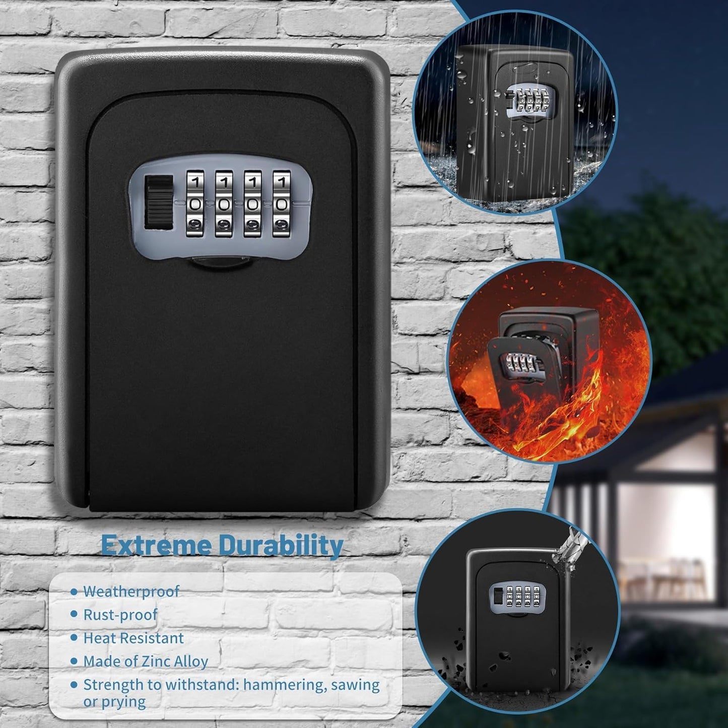 Key Lock Box for Outside - Sturdy and Durable