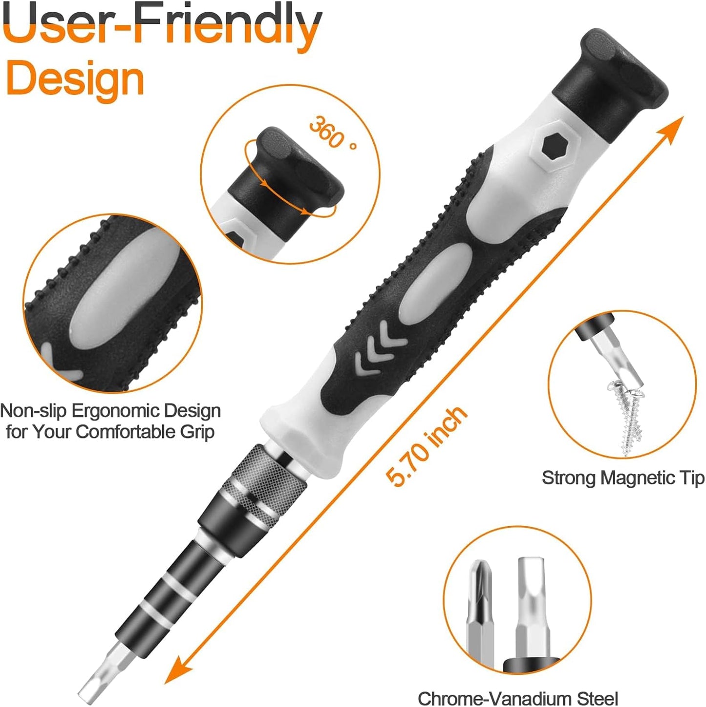 Precision Screwdriver Set, 115 in 1 Set, Professional Repair Tool Kit with Magnetic Driver