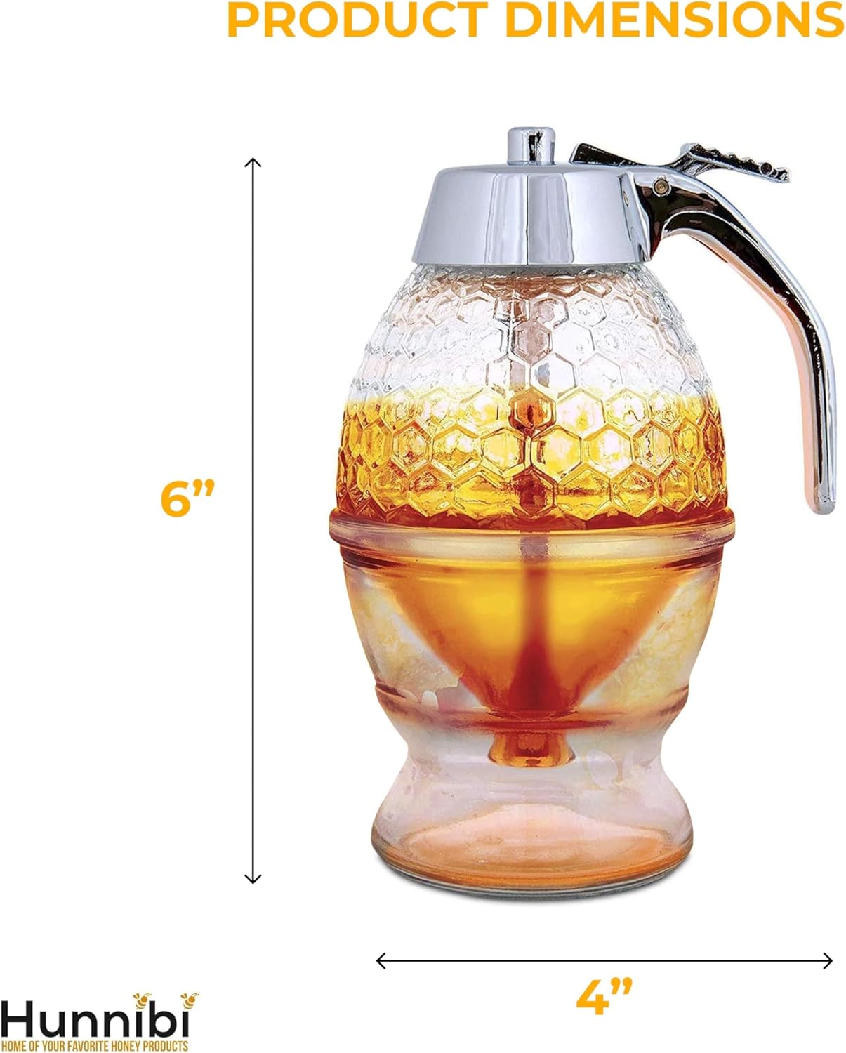 Honey dispenser Glass No Drip Syrup Sugar Container