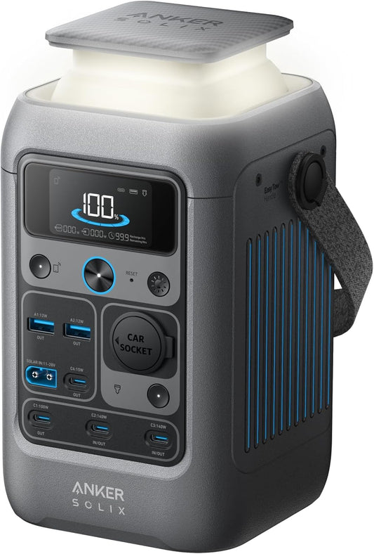 Anker SOLIX C300 DC Power Bank Station, Outdoor 288Wh (90,000mAh), Portable Power Station for Multiple Devices