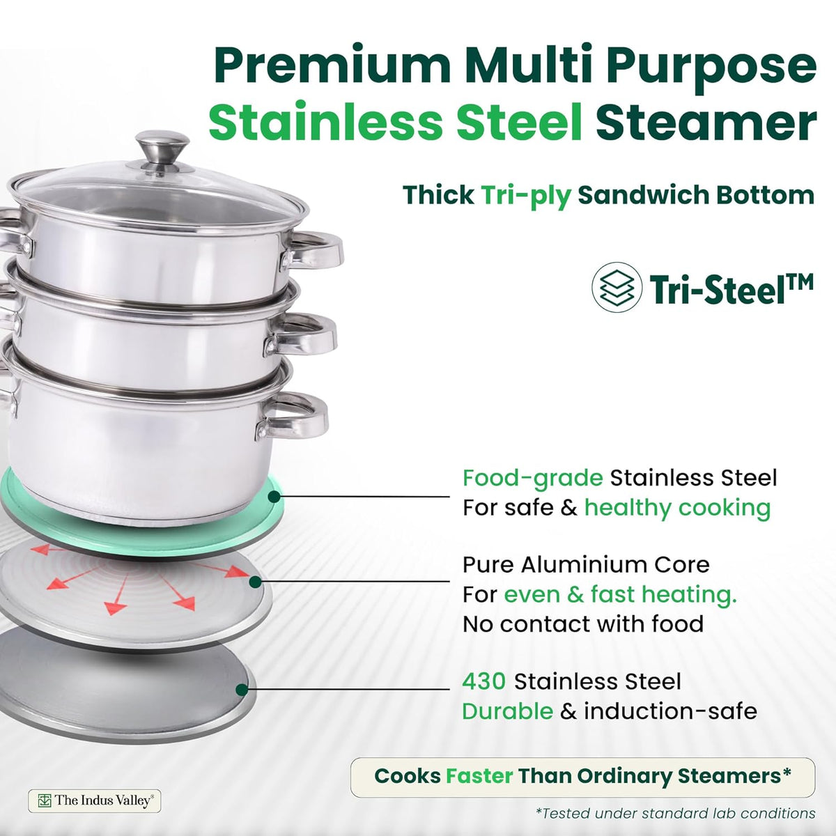 Stainless vegetable , food steamer  4 Tier Steamer