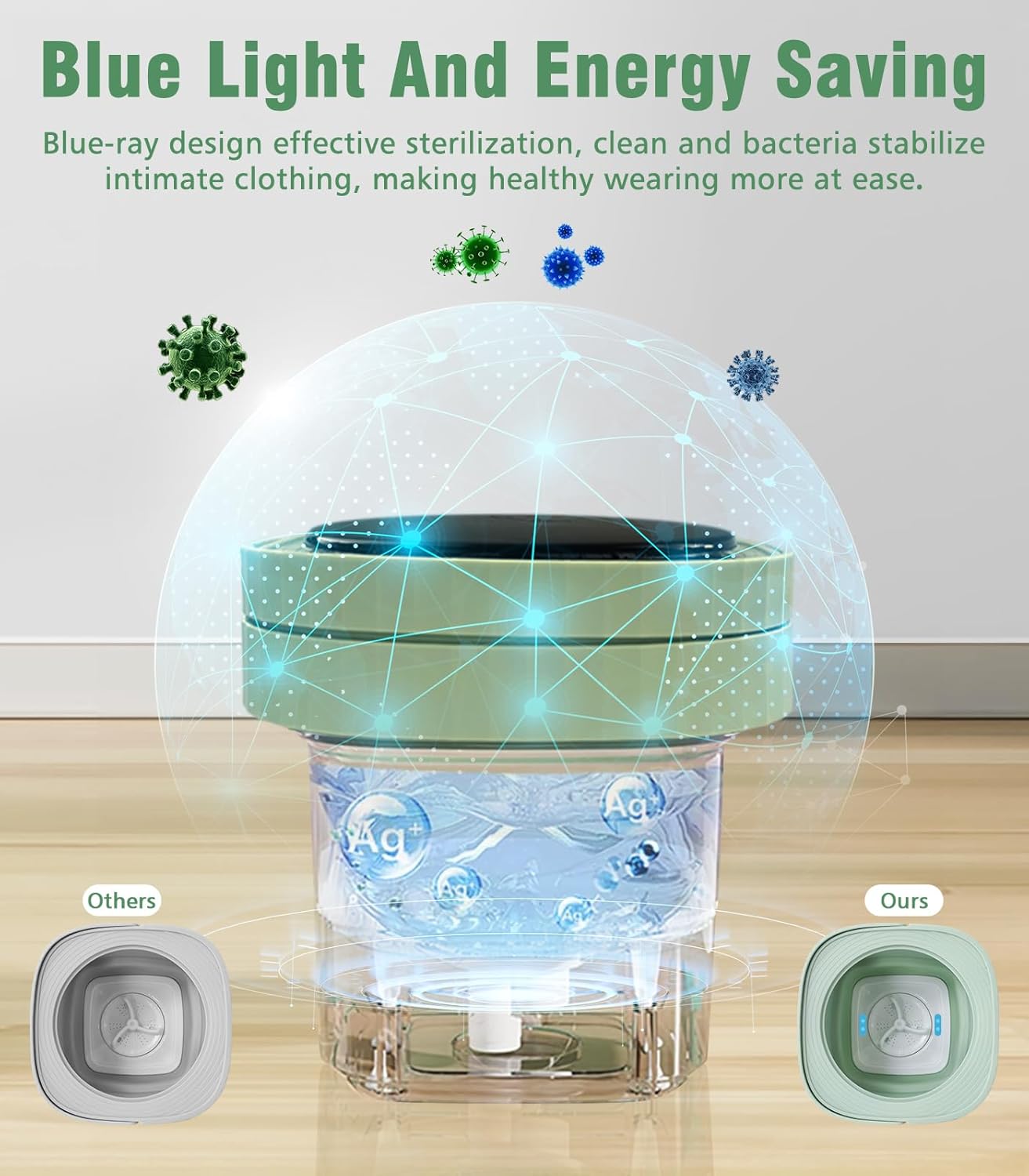 Portable Washing Machine, Washer Dryer, 6.5L High Capacity with Dehydration Function