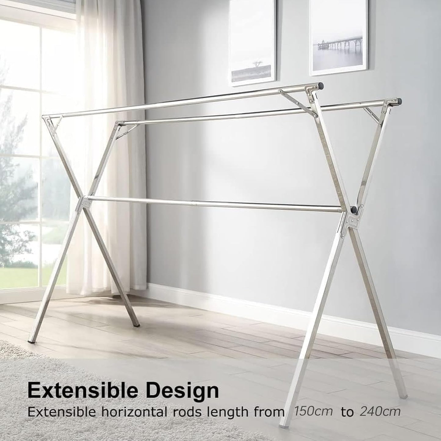 High end foldable Clothes Drying Rack 78 inches Heavy Duty  stainless steel