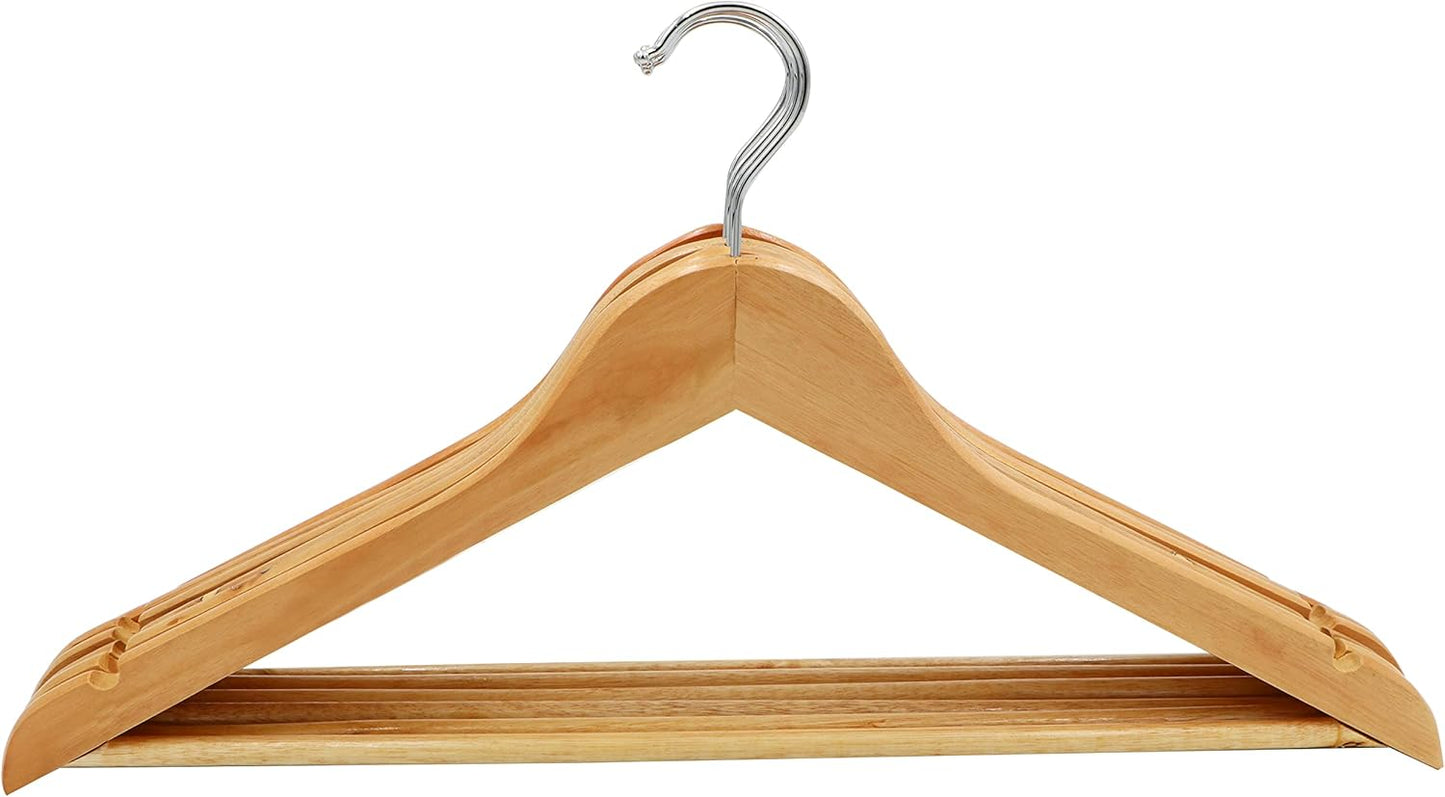 Non-Slip Wooden Suit Hangers for Clothes, Dresses, and Coats (Ver Durable)