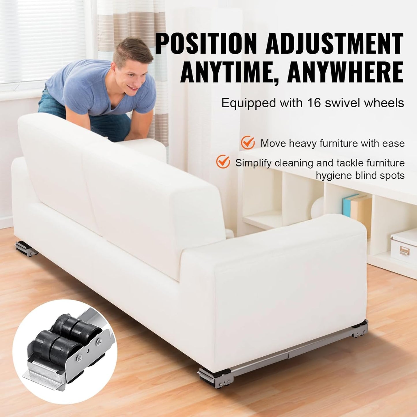 2PCS Heavy-Duty Adjustable Appliance Roller Stand (Supports 200KG+)