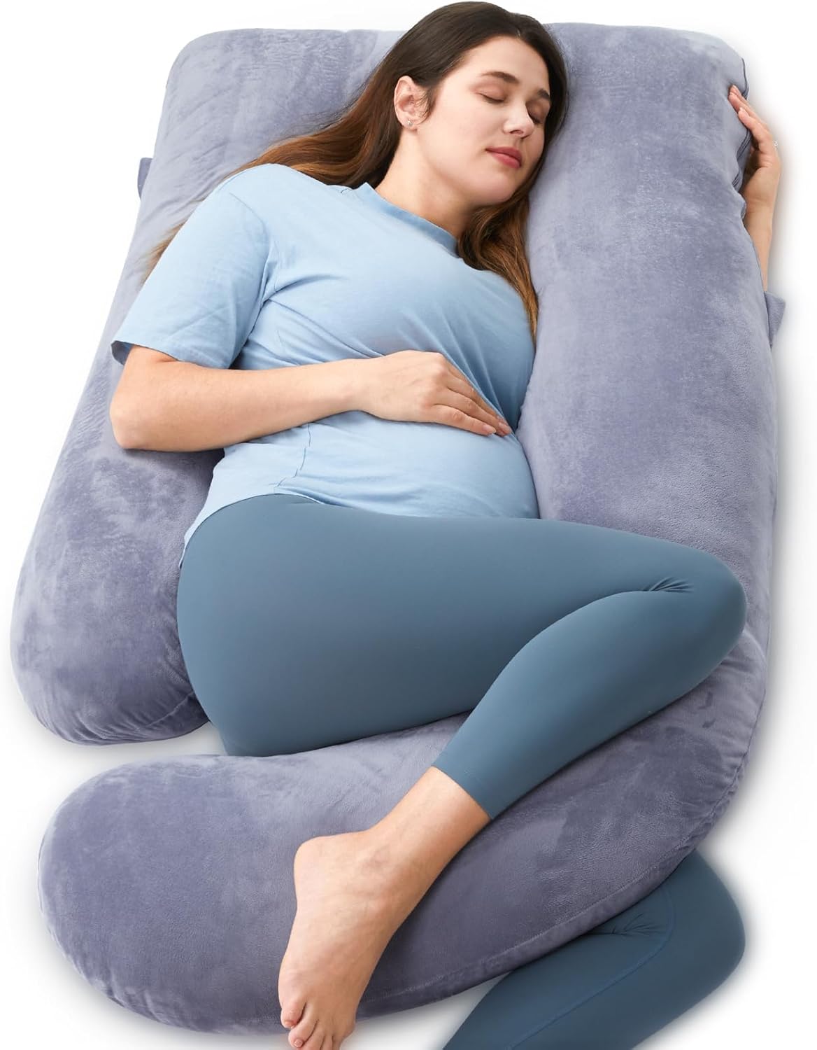 Pregnancy Pillows, U Shaped Full Body Maternity Pillow with Removable Cover