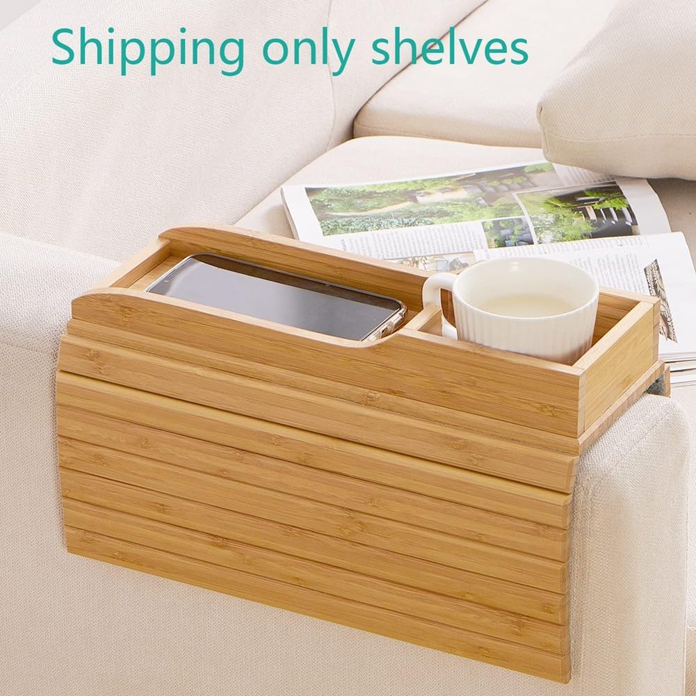 Natural Bamboo Armrest Cup Holder, Sofa Drink Holder