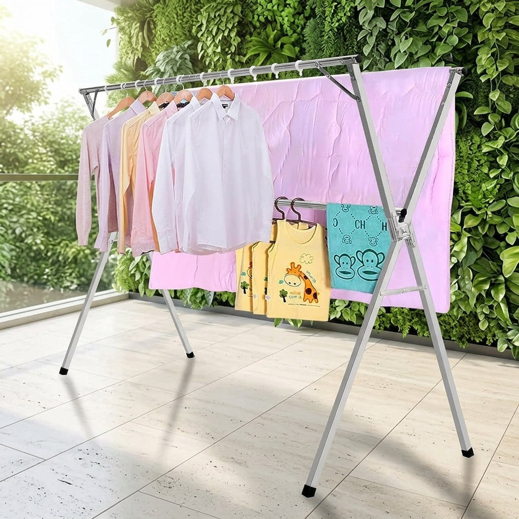 High end foldable Clothes Drying Rack 78 inches Heavy Duty  stainless steel