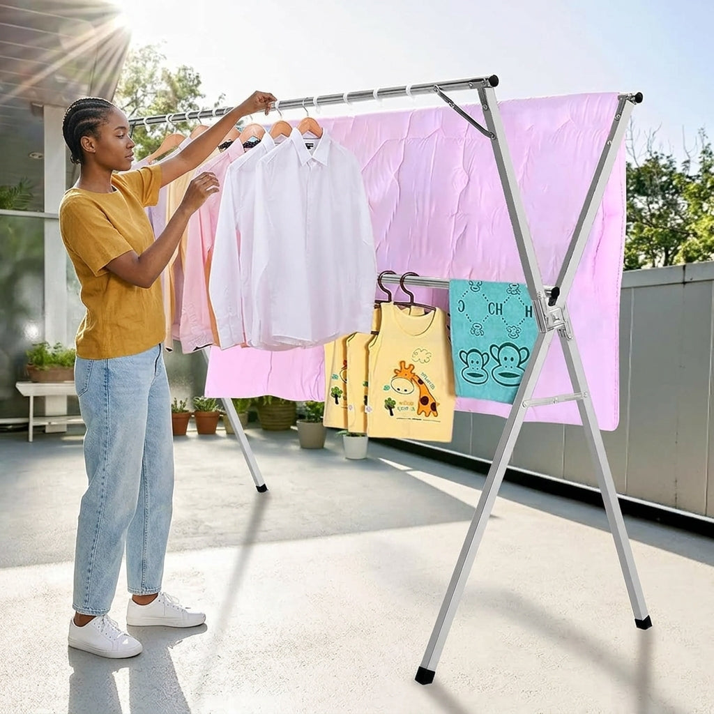 High end foldable Clothes Drying Rack 78 inches Heavy Duty  stainless steel