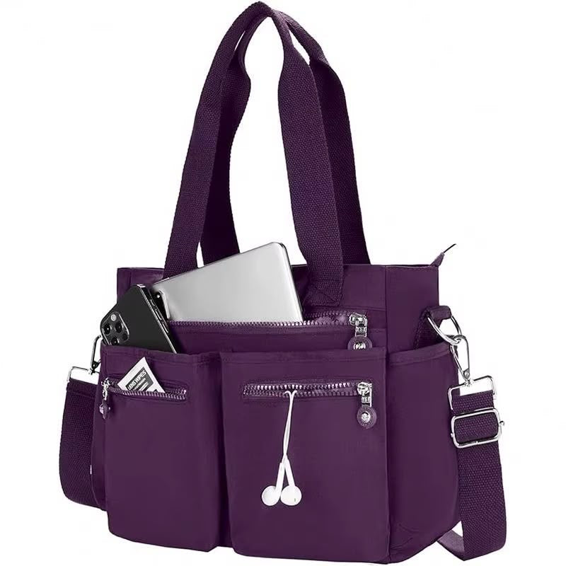 Women’s Multi-Pocket Tote Bag with Shoulder Strap