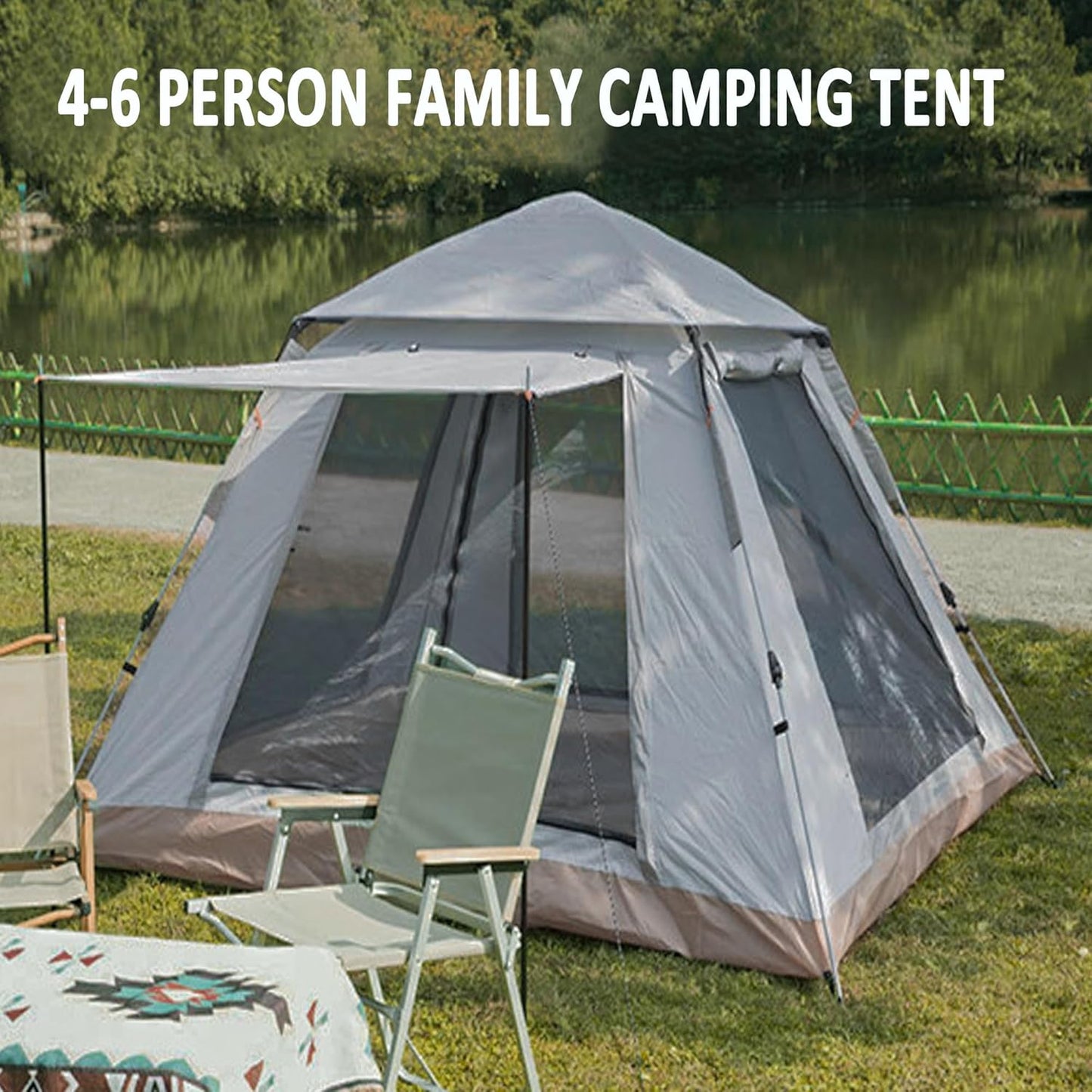 Outdoor Automatic  Camping Tent 4-6 people + shade