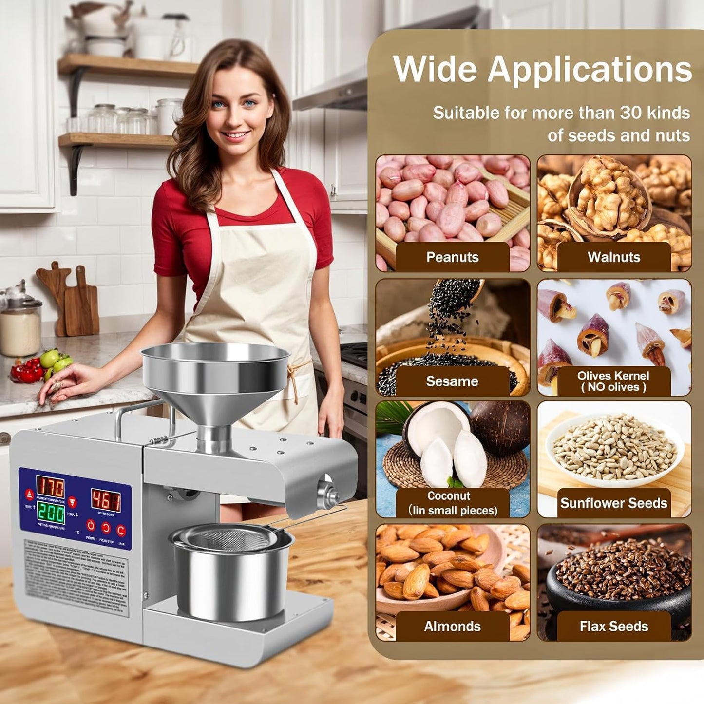 Electric Family/Commercial Healthy Extractor Oil Press Machine