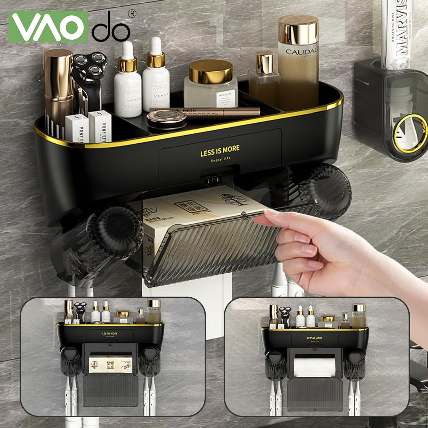 Toothbrush Holder, with Automatic Toothpaste Dispenser