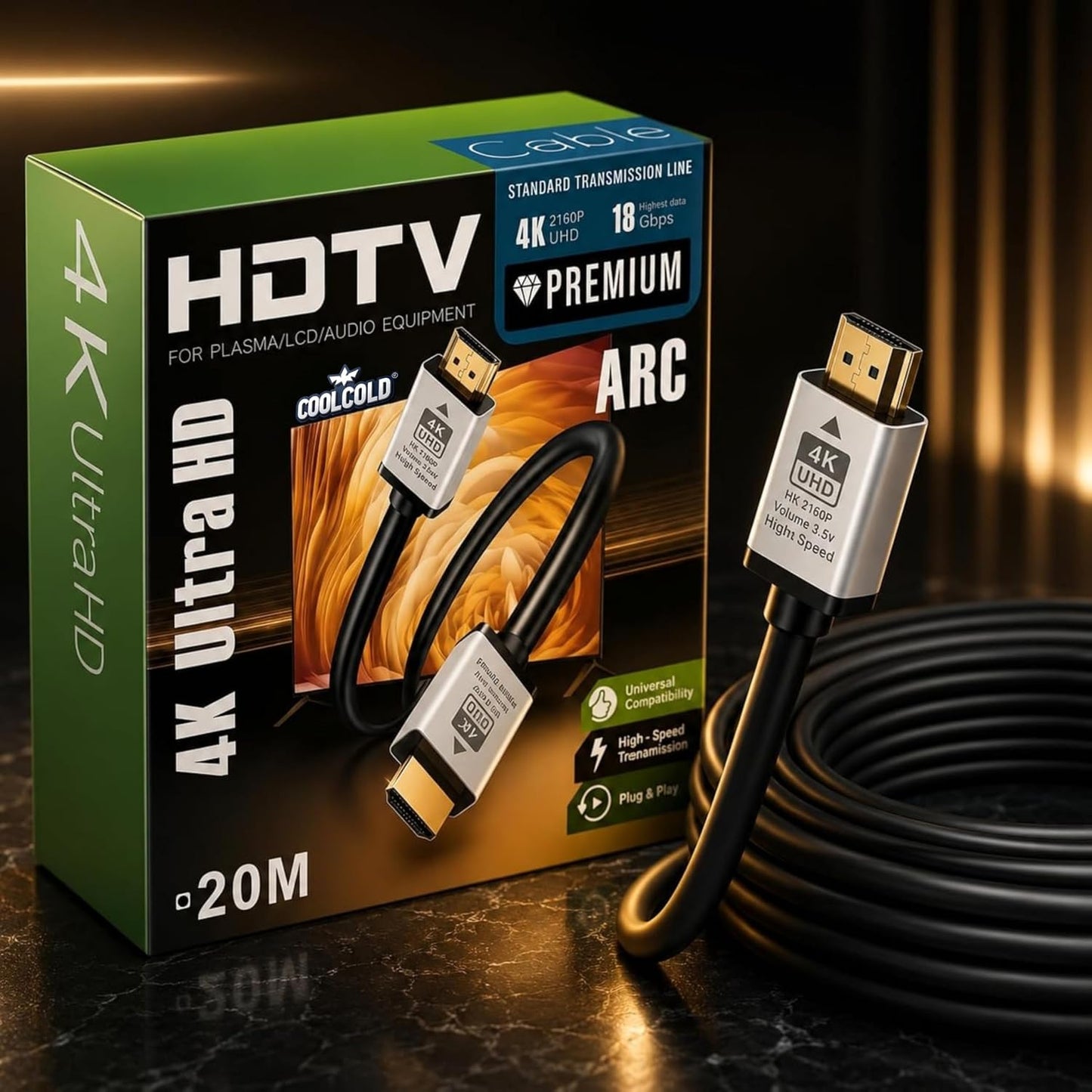 4K /8K HDMI Cable | 20 Meter (65.6FT), HDMI 2.0