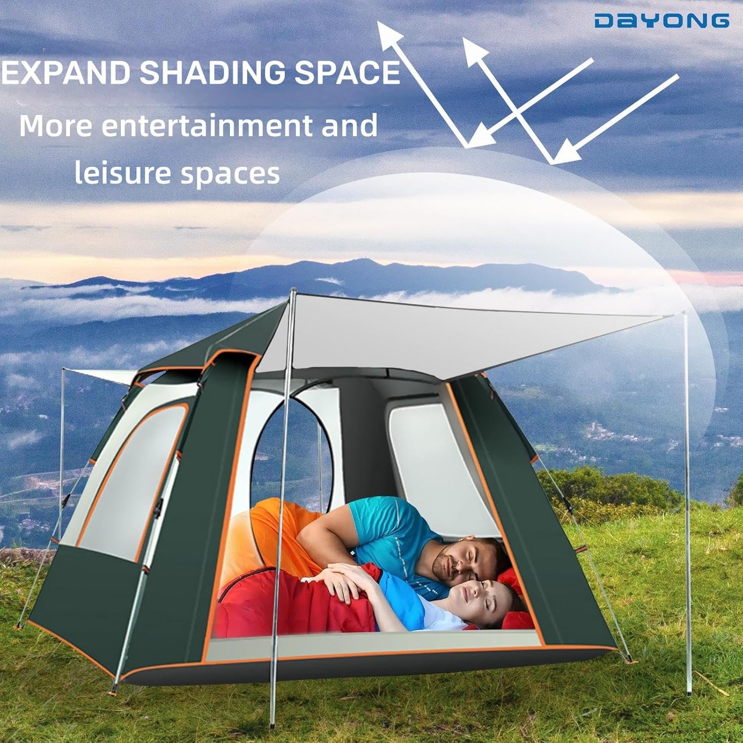 Outdoor Automatic  Camping Tent 4-6 people + shade