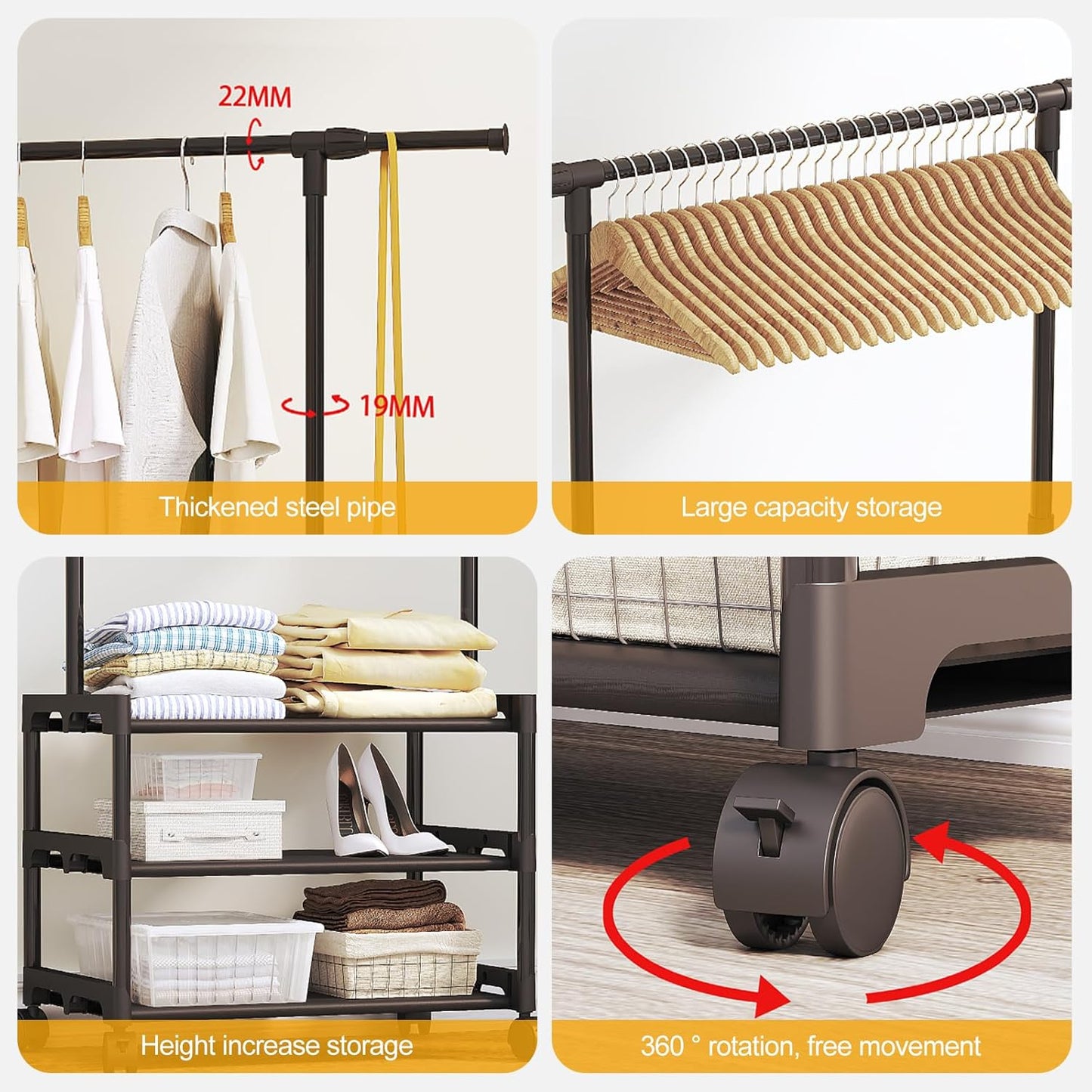Storage Clothing Rack Jacket Hat Metal Hanger With Multi-Layer Rack