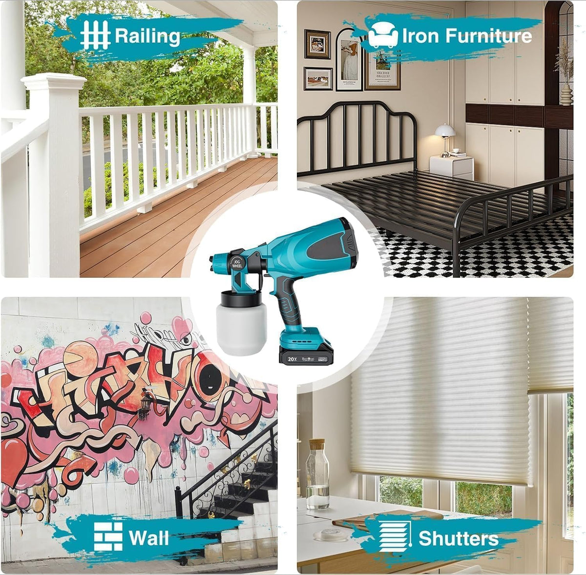 Cordless paint sprayer , 2 batteries