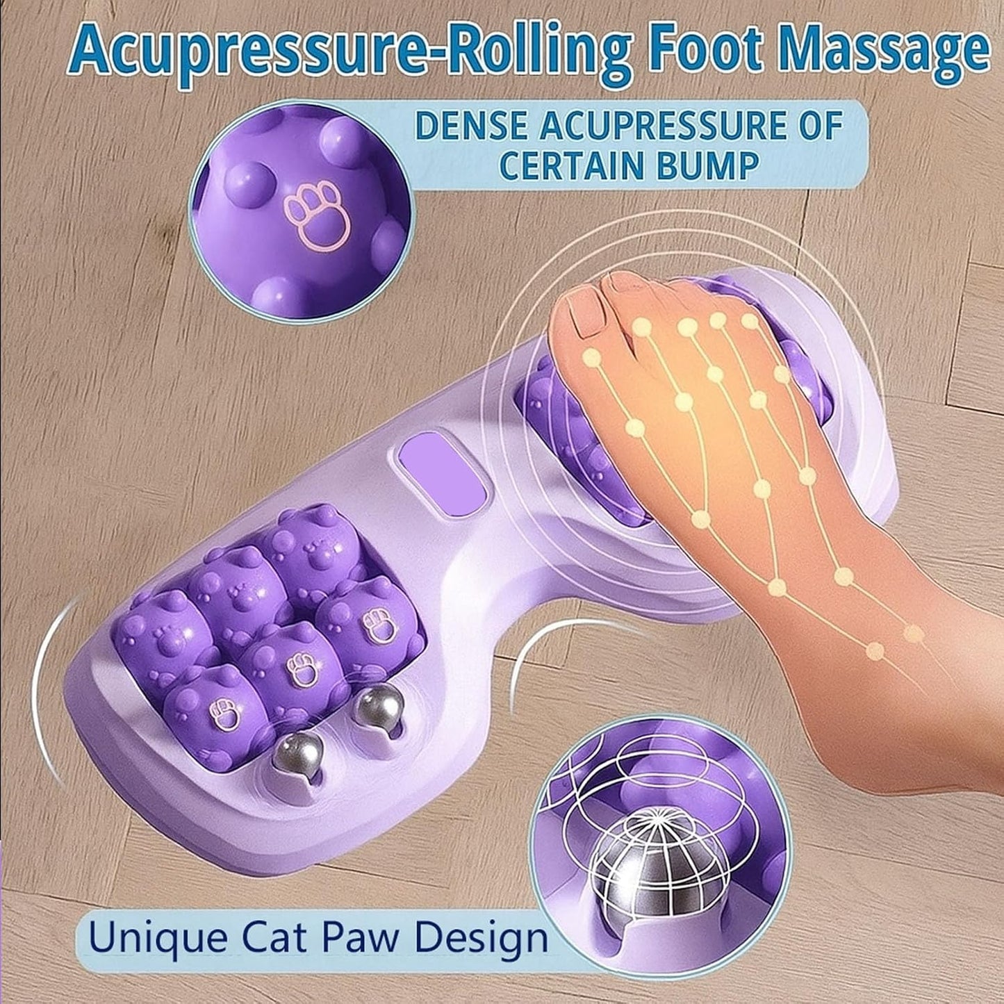 Double Roller feet Massager, Relieve Pain