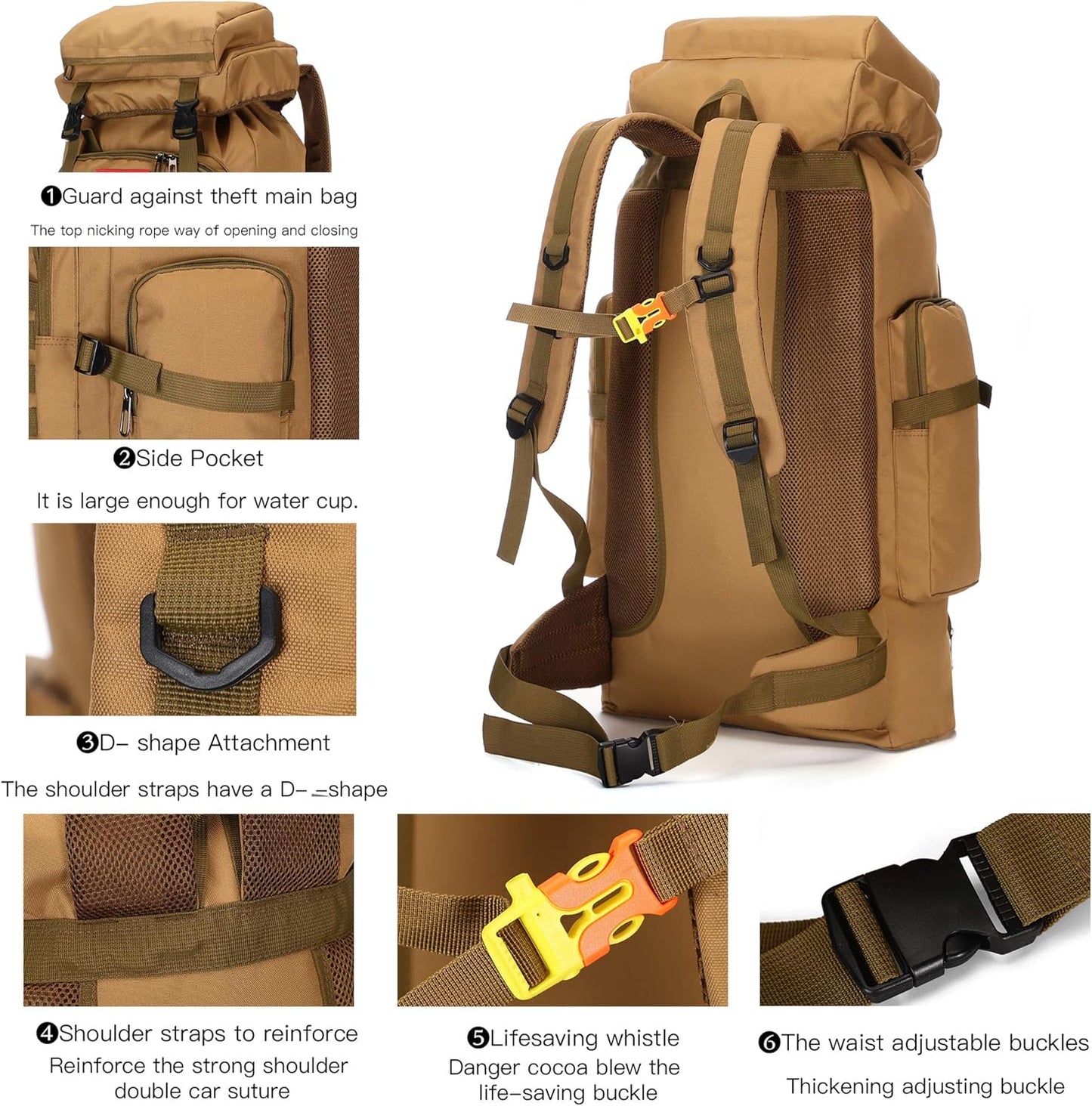 Elite Adventure Ready 70L Hiking Backpack™