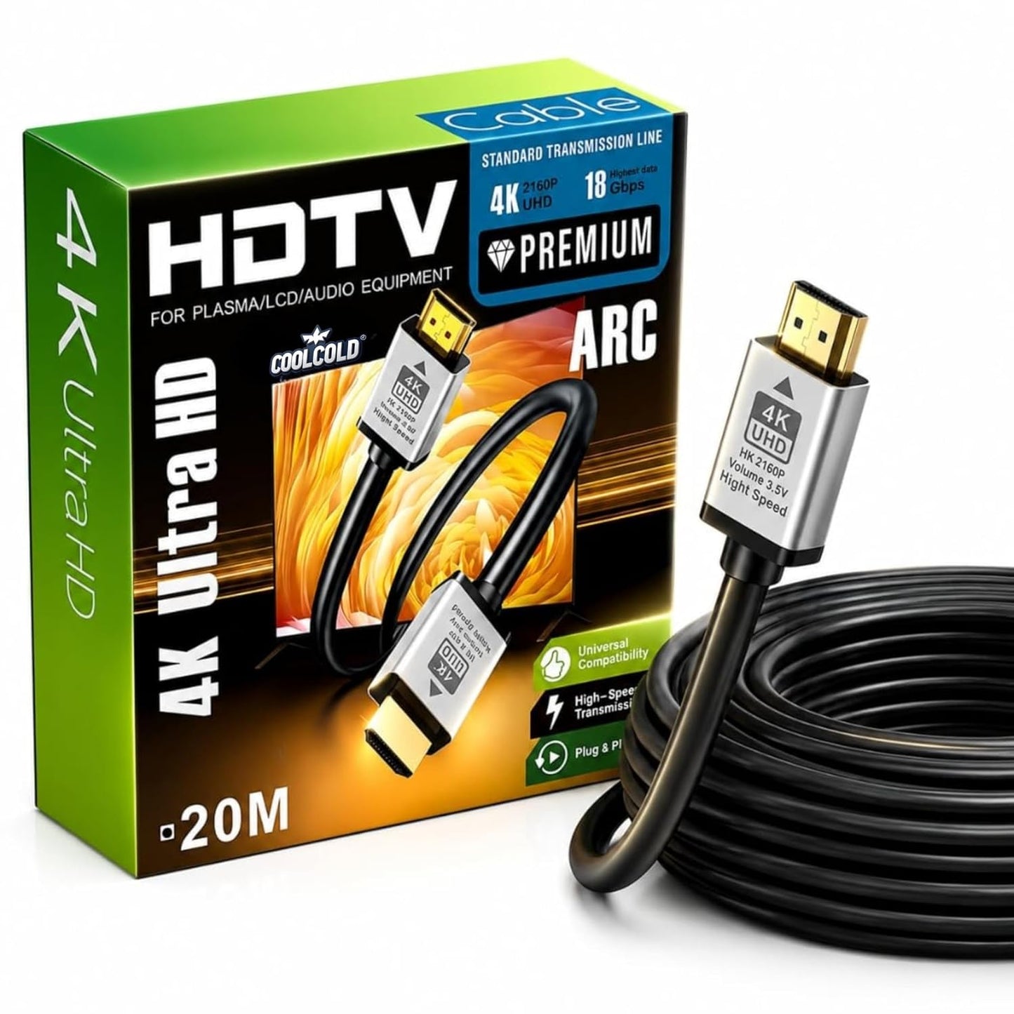 4K /8K HDMI Cable | 20 Meter (65.6FT), HDMI 2.0