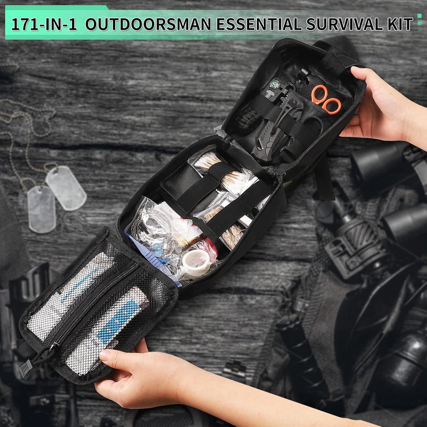 🏕️ Ultimate Survival Kit 100+ Equipments  – Your Tactical Partner for Any Emergency