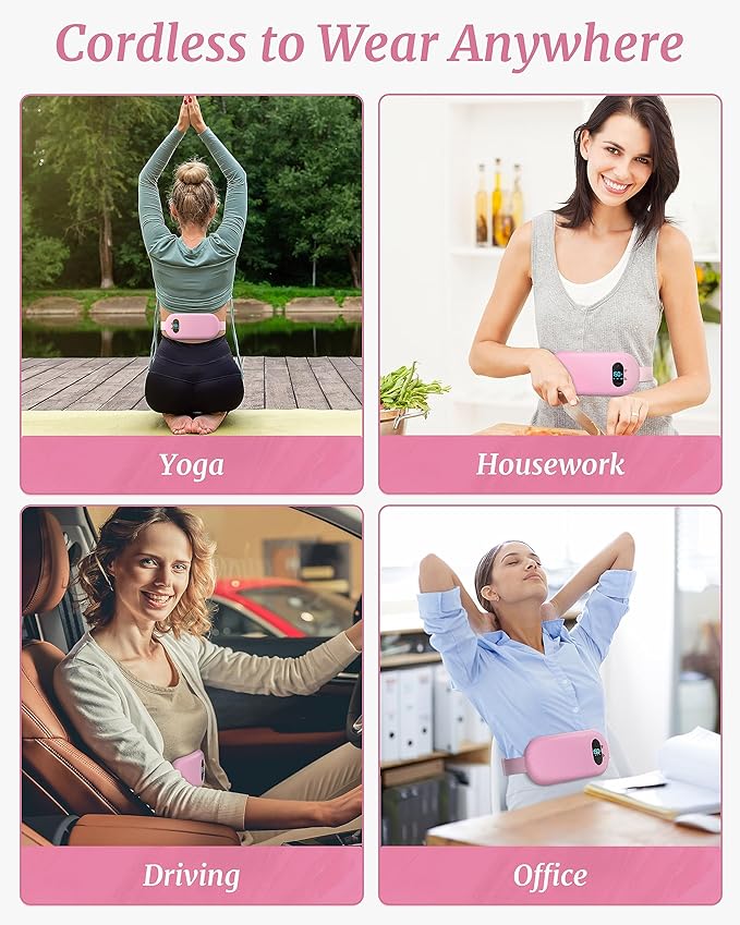 Portable Heating Pad, Period Heat Belt with 3 Temperature Adjustable
