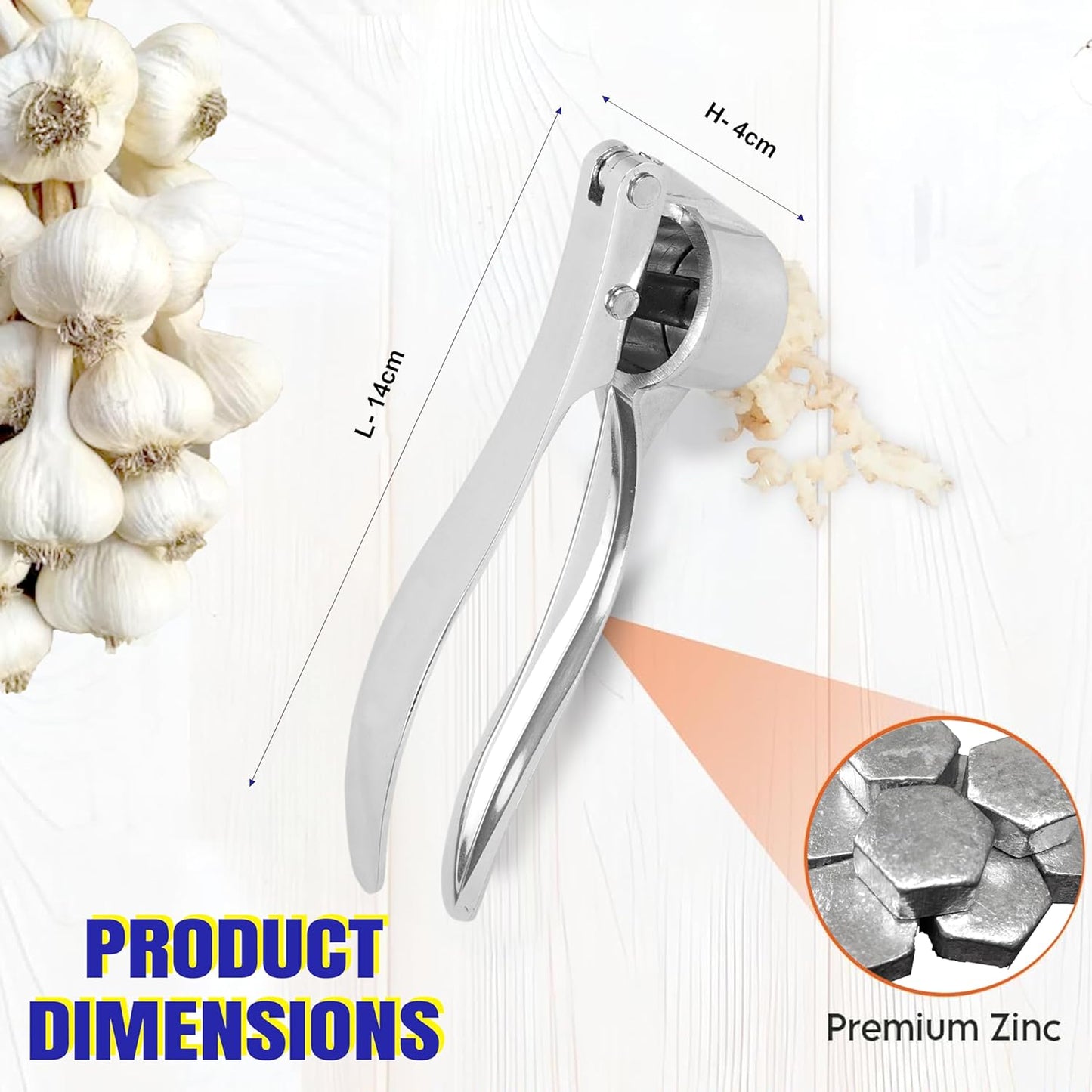 Stainless Steel Multi-Functional Manual Garlic Crusher Presser Portable
