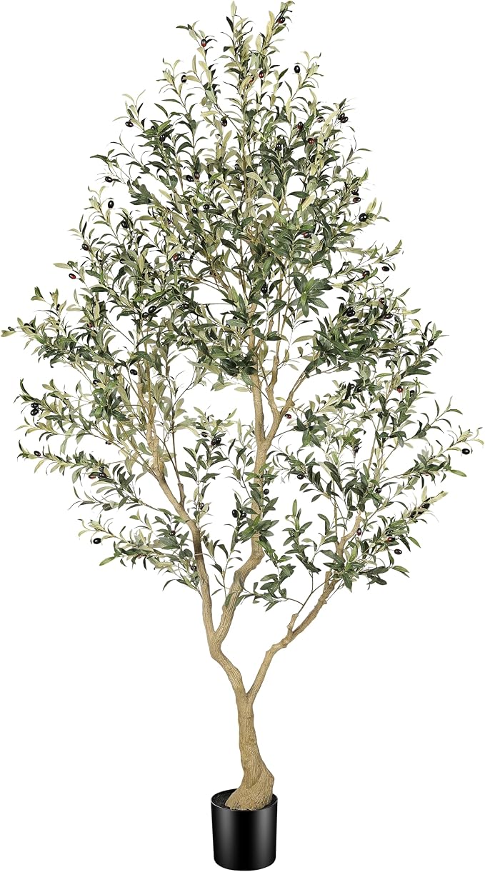 8ft Artificial Olive Tree – Large Faux Olive Plant Indoor with Pot 240cm