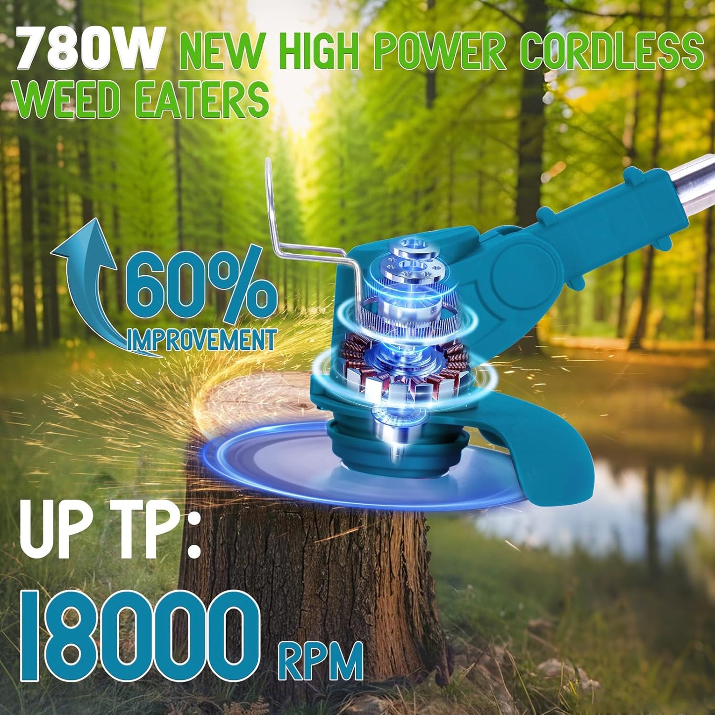 Cordless Adjustable Weed Eaters 3 in 1 Electric String Trimmer Lawn