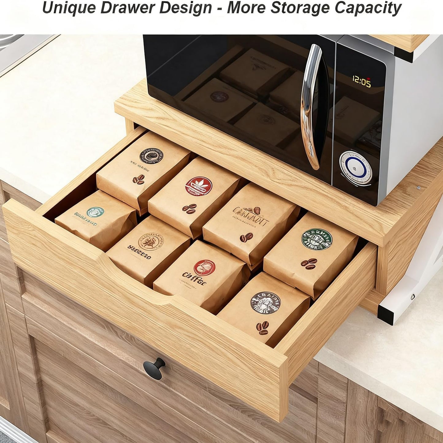 2-Tier Microwave Oven Shelf Stand Rack