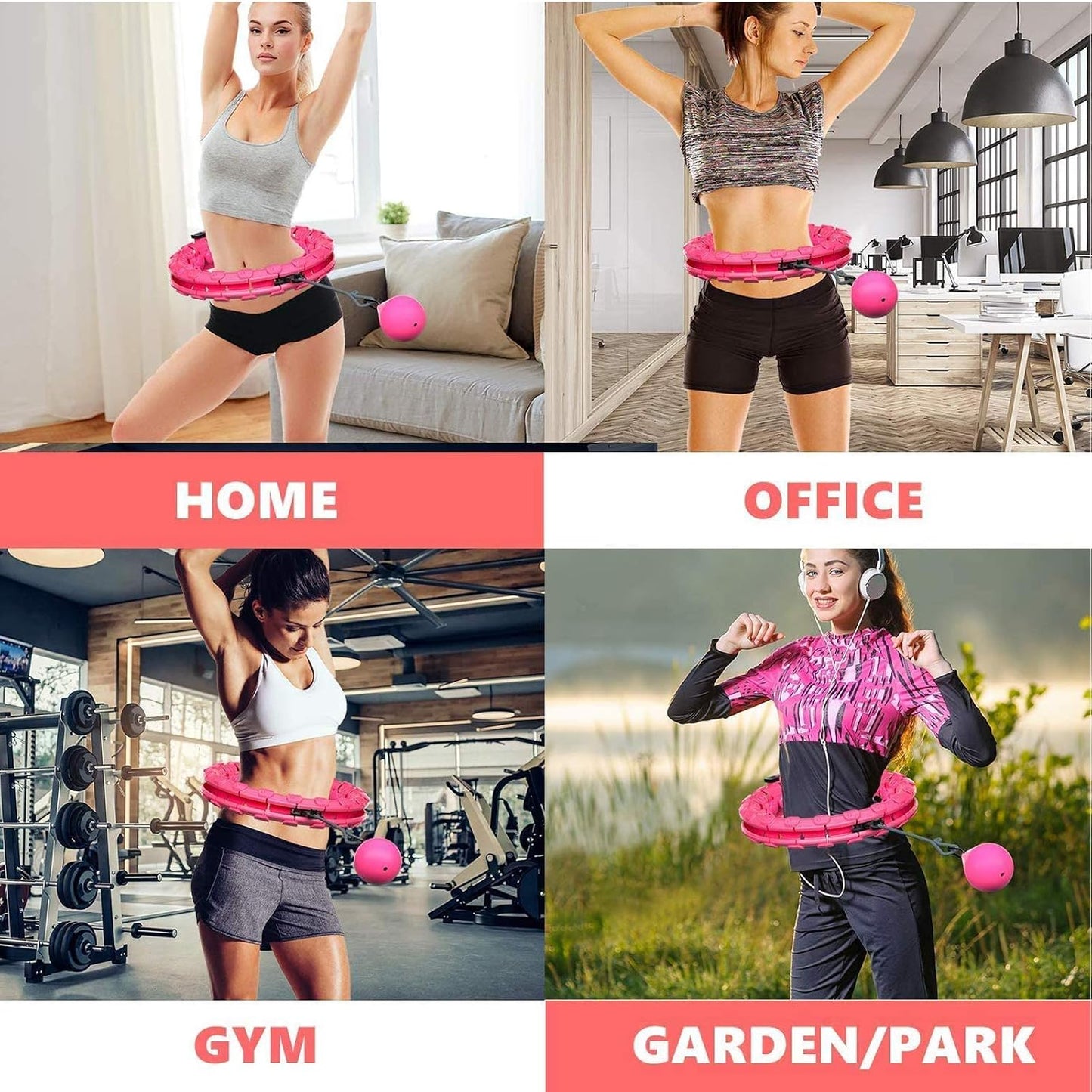 Weighted Hula Hoop for Adults and Kids, Adjustable Size