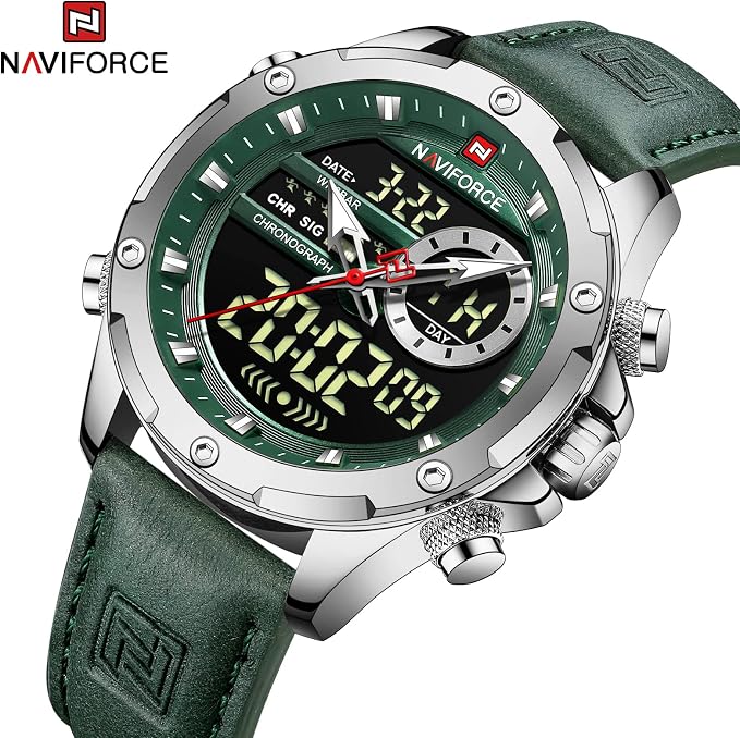 NAVIFORCE Men's Military Digital Watches Japanese Quartz Movement Analog
