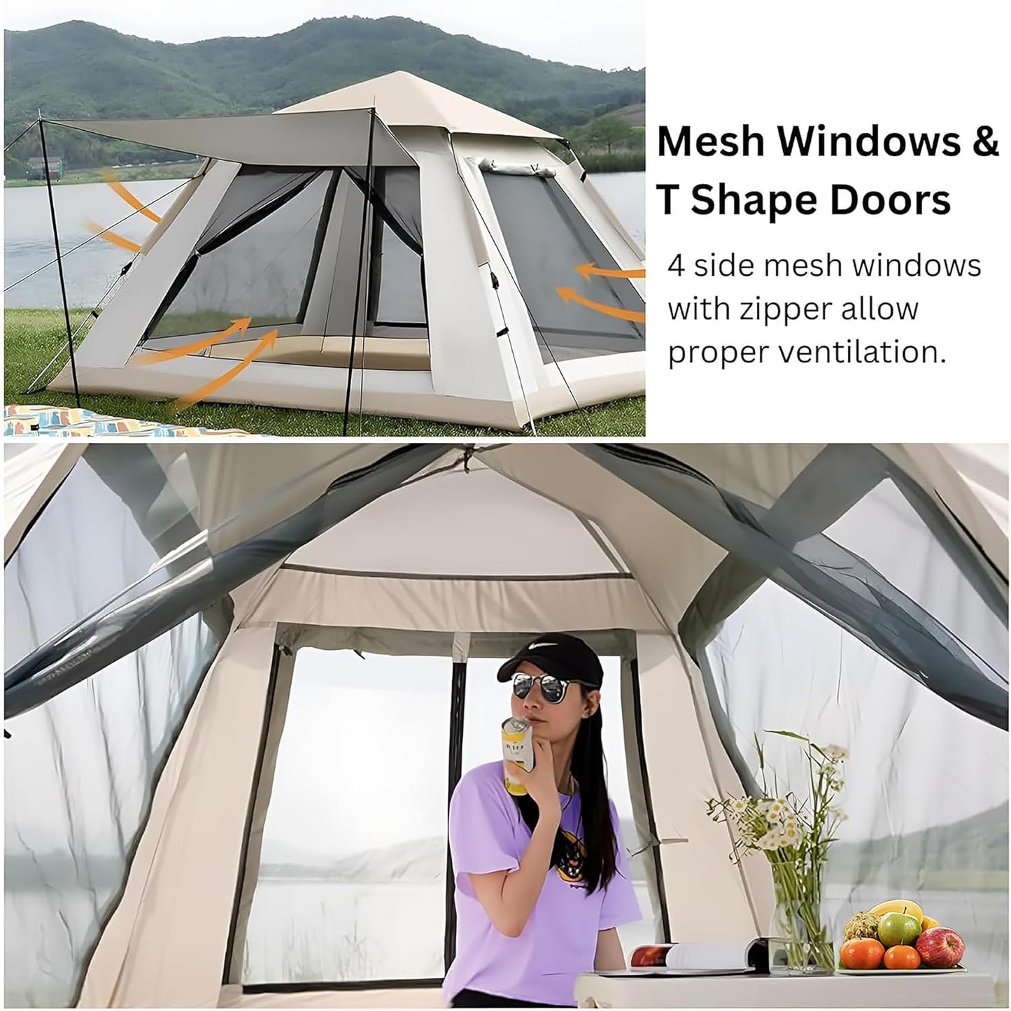 Outdoor Automatic  Camping Tent 4-6 people + shade