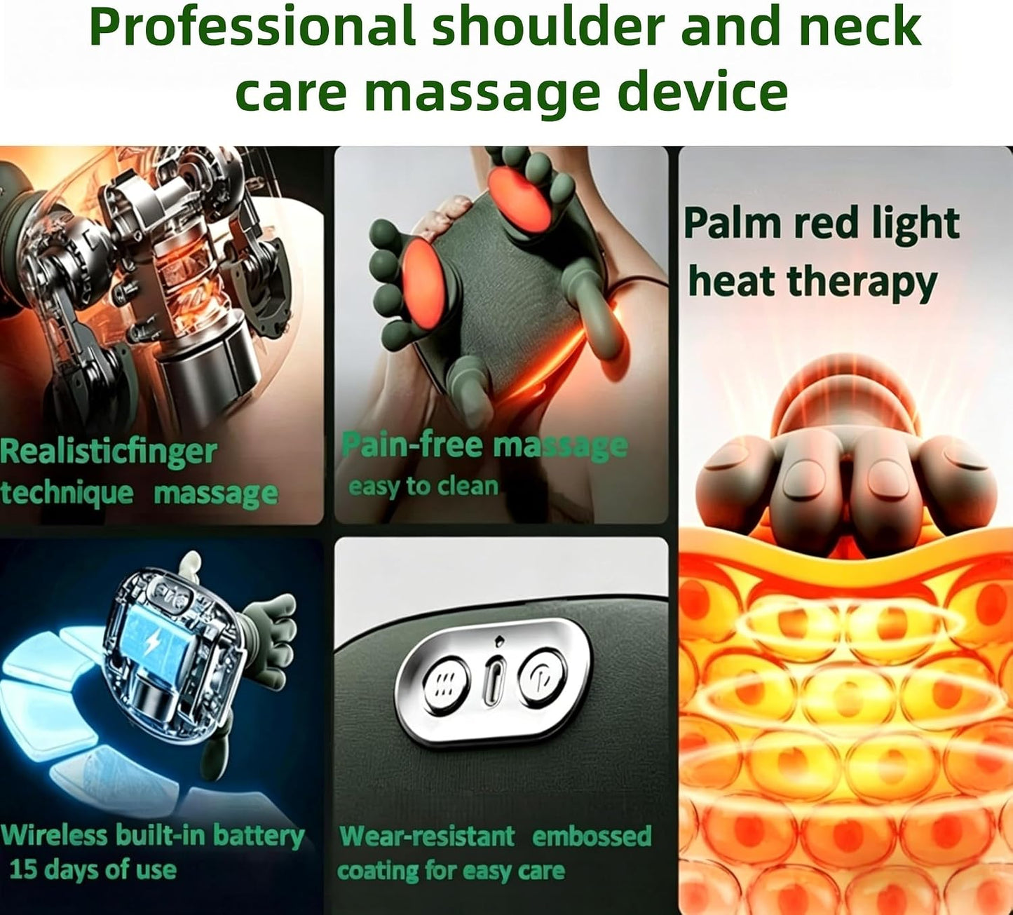 Neck Massager with Heat, Bionic Shiatsu Neck and Back Shoulder
