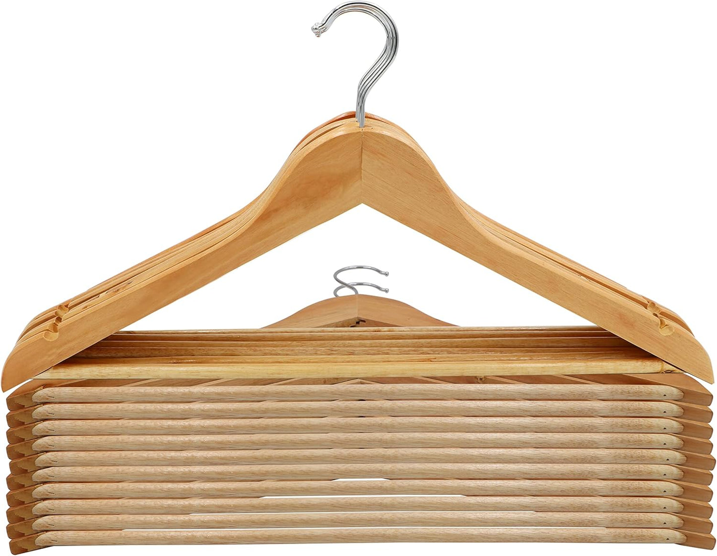 Non-Slip Wooden Suit Hangers for Clothes, Dresses, and Coats (Ver Durable)